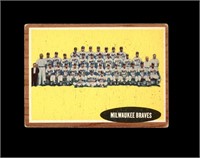 1962 Topps #158 Milwaukee Braves TC VG to VG-EX+