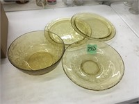 madrid gold depression plates /bowls