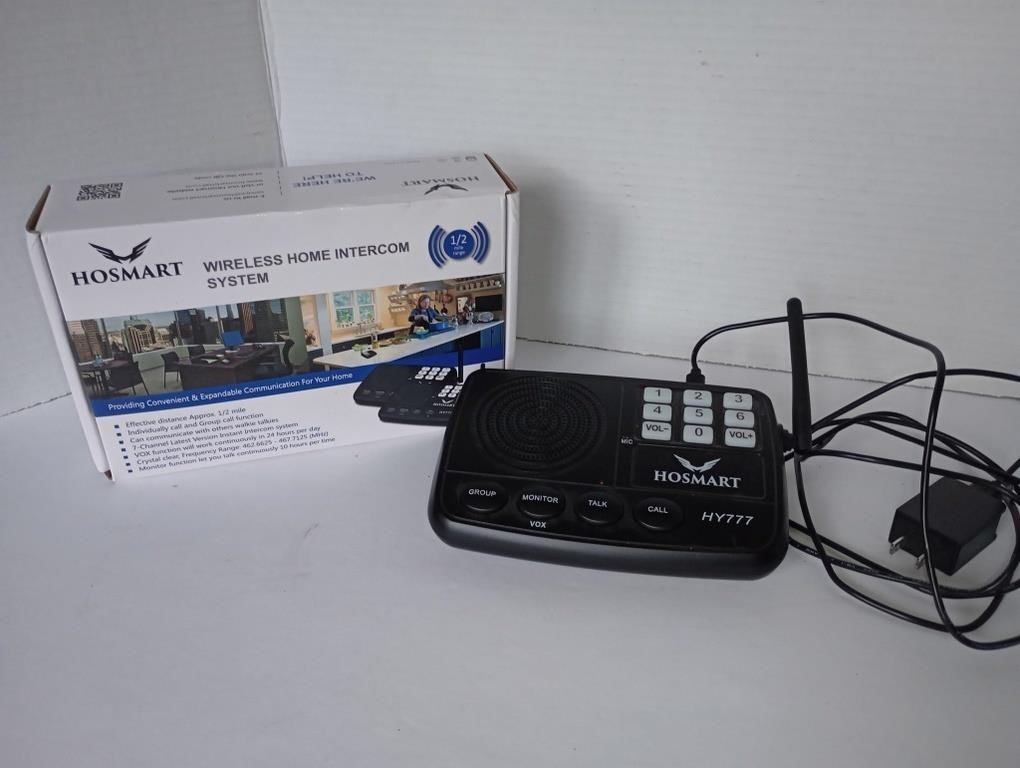 Pair of Hosmart wireless home intercom systems.