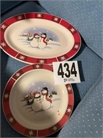 (2) Snowmen Plates (R4)