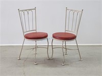 Pair Hauser Metal & Vinyl Patio Chairs