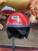 Vintage Red Glitter Helmet no size visible