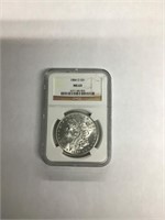 1884 Morgan silver dollar -O Graded MS- 63