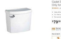Cadet 3 1.28 GPF Single Flush Toilet Tank Only