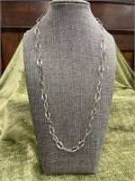 .925 Sterling Silver Textured Loop 24’’ Chain