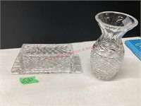 Crystal Butter Dish & Vase