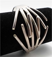 MEXICO MODERNIST STERLING HINGED BRACELET