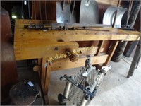 Hardwood Carpenter'S Bench W/ 2 Vices