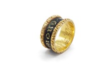 George IV 18ct yellow gold mourning ring