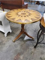 NICE ROUND WOODEN TABLE- CLAW FEET ON CASTERS