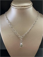 Natural Prasolite 18" Sterling Silver Necklace