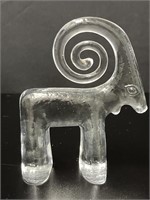 Kosta Boda Art Glass Goat Ram, Bertil Vallien