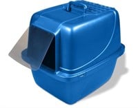Blue cat litter box