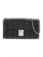 Mcm Visetos Silver-tone Black Crossbody Bag