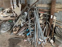 Scrap Iron Pile Inside Barn Lean Too