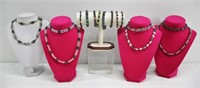 16pc Hematite / Beaded Necklaces & Bracelets