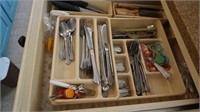 Drawer Lot of Flatware and Knifes