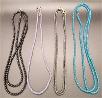 (DT) Crystal Necklaces - Black, Purple, Sky Blue