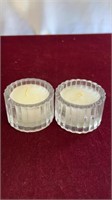 Set of 2 Unscented White Candles