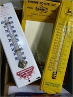 Advertising thermometers & clip - JI Case, John De