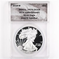 2016-W Proof Silver Eagle ANACS PR70 DCAM