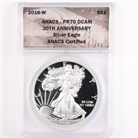 2016-W Proof Silver Eagle ANACS PR70 DCAM