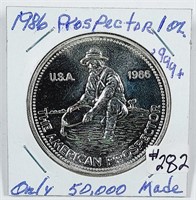 1986  Engelhard Prospector  1 oz .999 silver