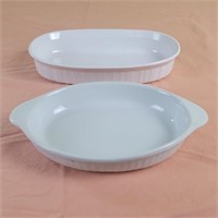 (2) French White Baking Dishes