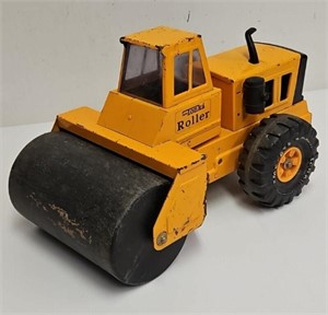 Tonka Pressed Steel Orange Road Roller Toy