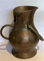 Large Copper & Brass Scoop Pitcher Centerpiece