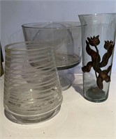 Glass Vases Tulips Geometric Etched Yankee Candle