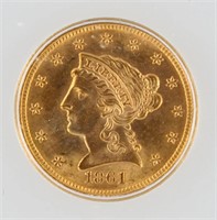 1861 Quarter Eagle ICG MS64 New Reverse $2.50