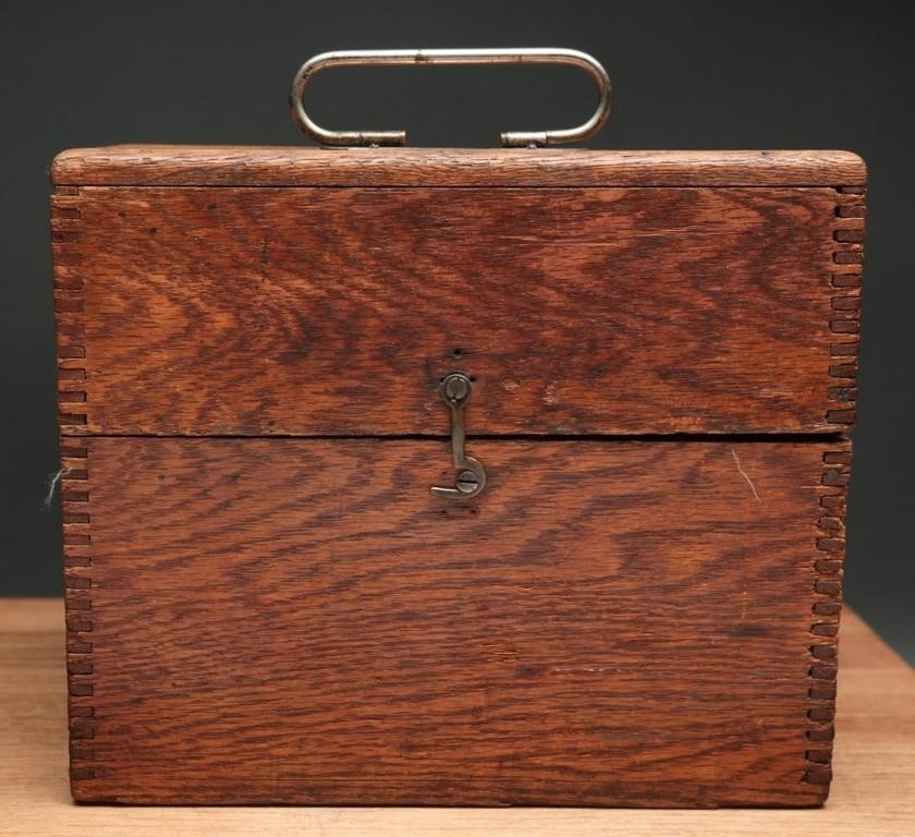 Vintage Solid Oak File Box