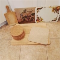 Cutting boards and cork trivets. See pics.