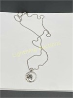 STERLING SILVER WAVE PENDANT NECKLACE