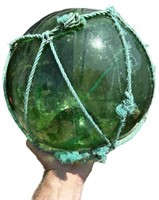 Vintage Japanese Sea Salvaged Glass Net Float Ball