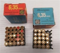 (44) Rounds of 6,35mm/25 auto ammo.