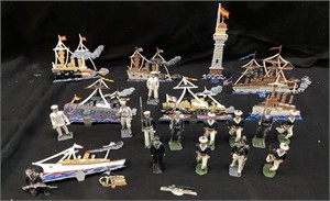 VTG. TOY NAVY SOLDIERS, BOATS