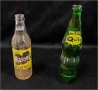 Vintage Pop Bottles-Quiky & Mason's Root beer