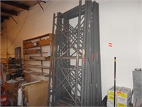 SHELVING- (6)10FT UPRIGHTS,(16)10FT BEAMS & 1/3 OF