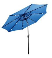 10 ft. Metal Tilt Market Solar Patio Umbrella LED