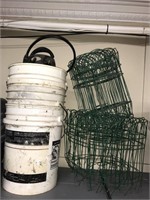 Plastic pails sprayer and garden fencing