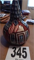 HAND PAINTED GOURD, OAK GROVE SCHOOL