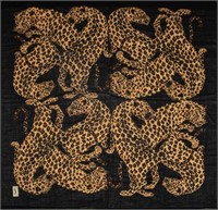 Yves Saint Laurent Wool Blend Cheetah Scarf