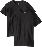 Hanes Men's Premium Cotton T-Shirts, 2 Pack, Black