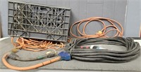 Crate Of (3) Electric Cords & (2) Adapters