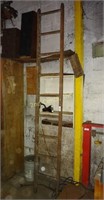 Vintage 8 ' Section Wood Fixed Rung Ladder