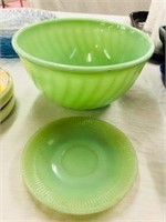 Old Jadeite Large Mixing Bowl & saucer
