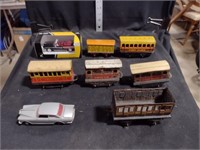 Vintage Metal Train Cars & Die Cast Cars Lot