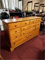 VAUGHAN BASSETT WOODEN DRESSER (64" X 18" X 38")